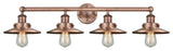 Edison 4-Light 35" Vanity Light, Antique Copper Finish, Antique Copper Shade