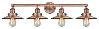 Edison 4-Light 35" Vanity Light, Antique Copper Finish, Antique Copper Shade