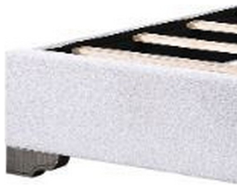 Benzara BM266524 Eastern King Bed With Fabric Upholstery and Tufting, Beige