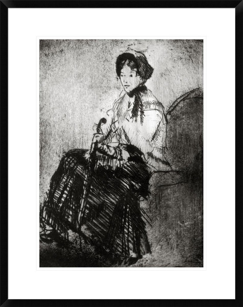 "The Umbrella 1879" Framed Digital Print by Mary Cassatt, 23"x30"