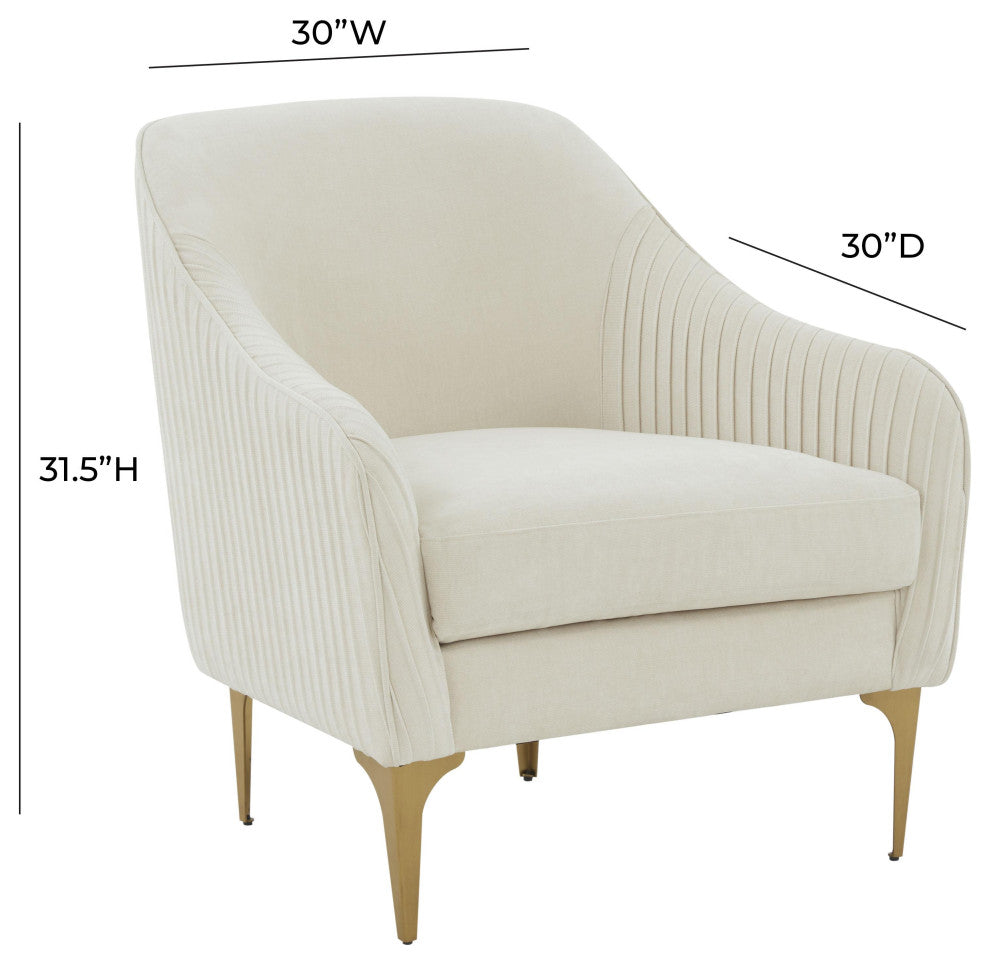 Serena Cream Velvet Accent Chair