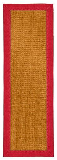 Davlin Custom Sisal Stair Treads 9" x 29", Red, 9" X 29" Set of 13