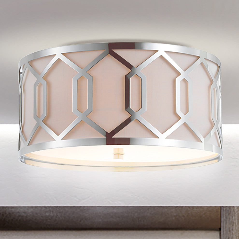 Hex 3-Light 16.25" Metal Flush Mount