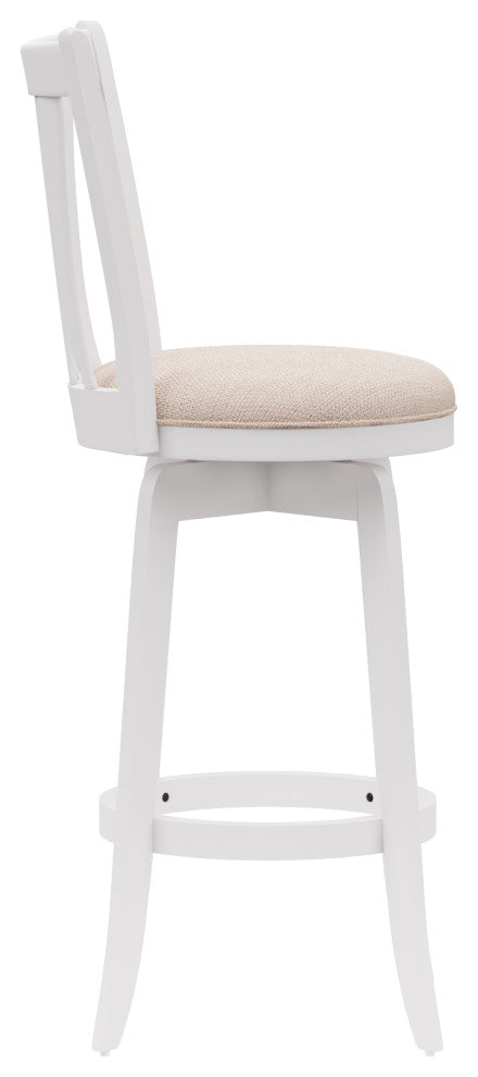 Hillsdale Savana Flared Slat Back Wood Bar Height Swivel Stool