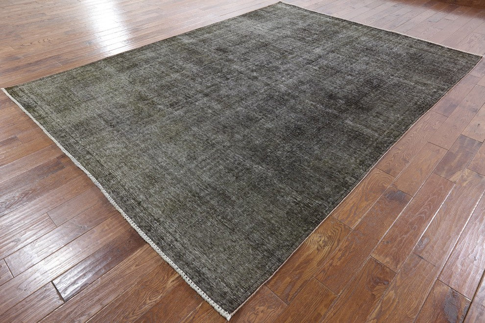 New Unique Mud Green 8'x11' Overdyed Hand Knotted Wool Oriental Area Rug H8704