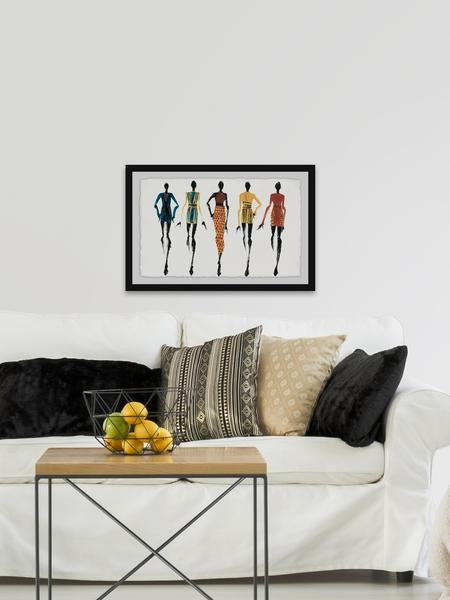 "Cinco Miradas" Framed Painting Print, 36"x24"