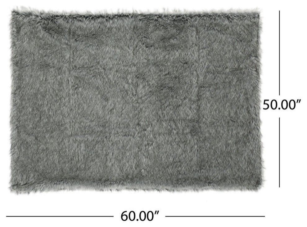 Laraine Streak Faux Fur Throw Blanket