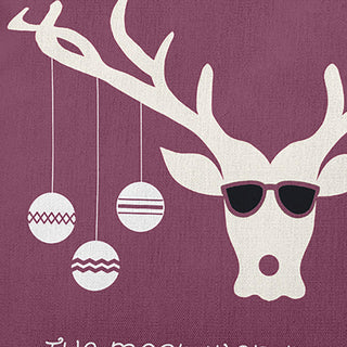 Cool Christmas Deer Accent Pillow, Passion Flower, 14"x20"