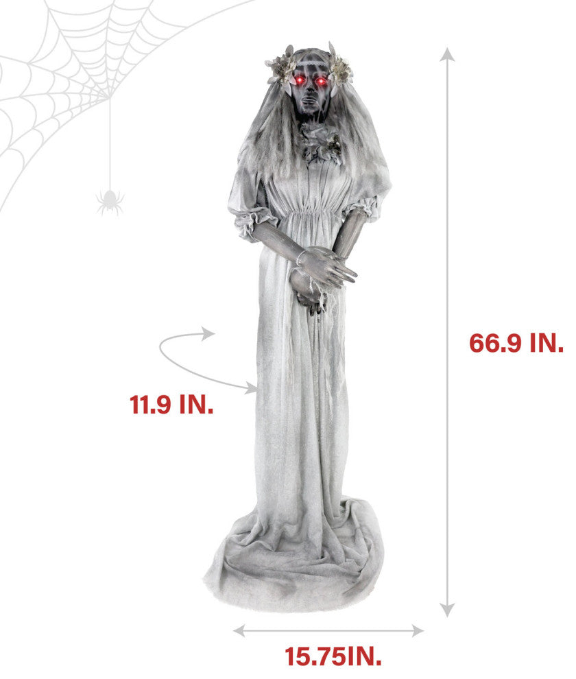 Lifesize Animatronic Haunted Lady Statue, Lights and Sound