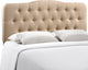 Modern Contemporary King Size Fabric Headboard, Beige Fabric