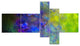 Blue Green Starry Fractal Sky, Abstract Canvas Art Print, 60"x32", 5 panels