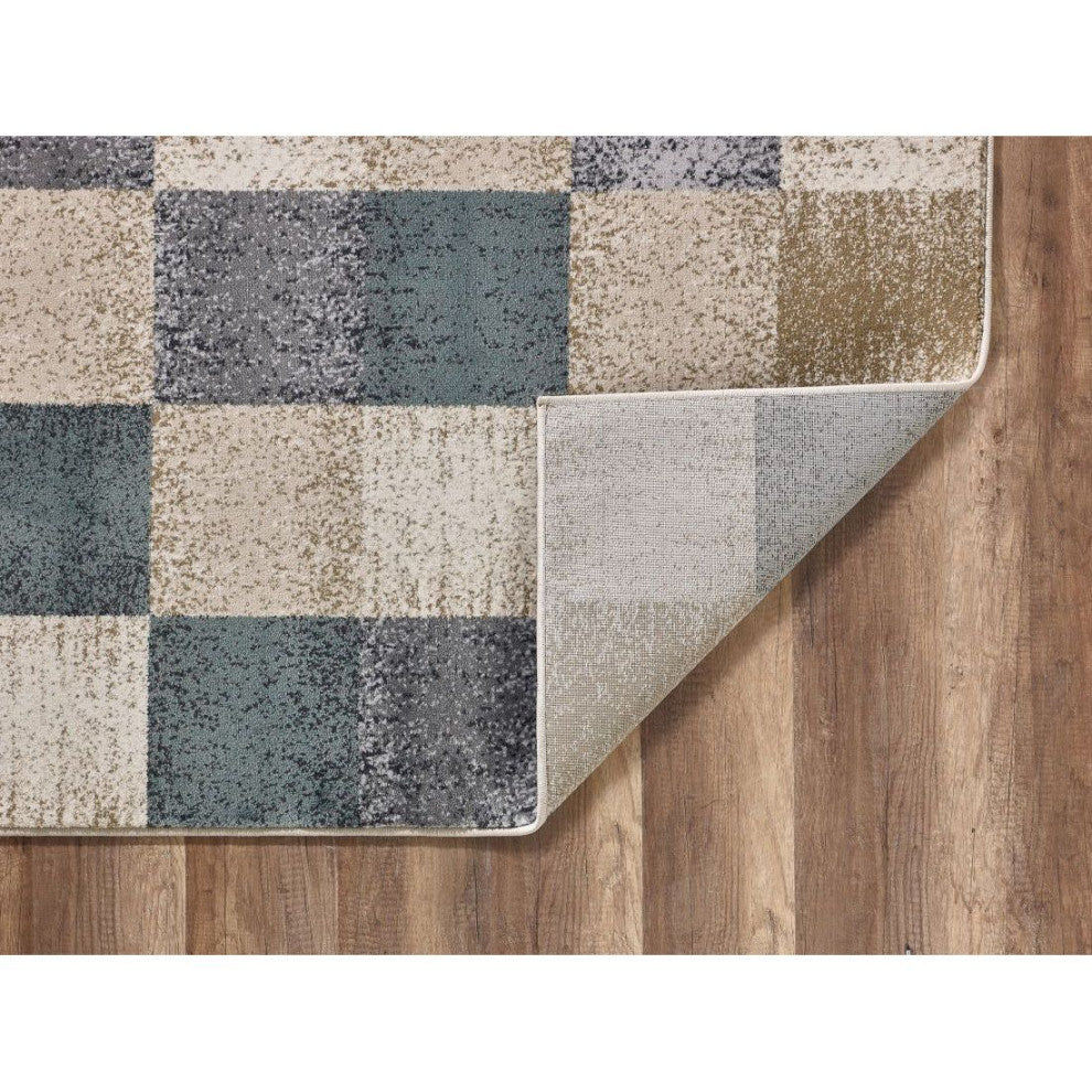 KAS Avalon 5617 Ivory Checkered Area Rug, 5'3" x 7'7"