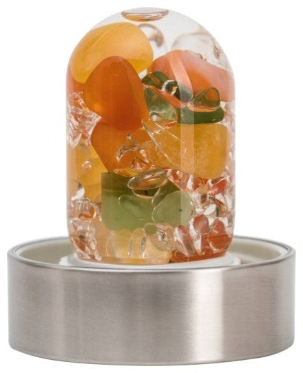 Water Bottle, VitaJuwel ViA Gemwater Bottle, Black Loop Caps, Happiness