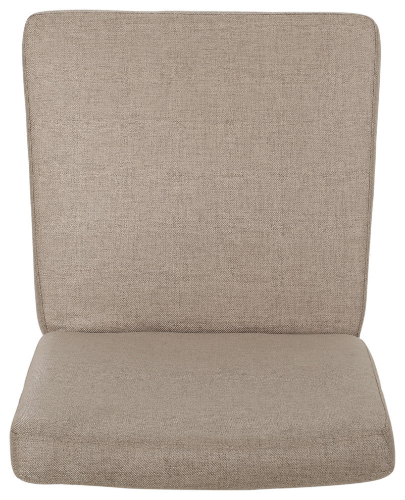Kuna Contemporary Upholstered Dining Chair, Set of 2, Taupe/Espresso