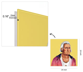 "Hip George Washington" Frameless Reverse Printed Tempered Art Glass Wall Art