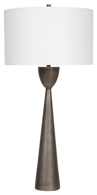 Minimalist Tapered Pyramid Column Aluminum Table Lamp 36 in Metal Geometric