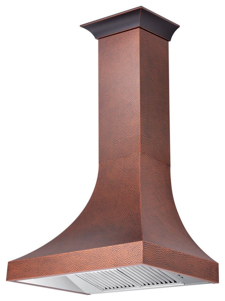 ZLINE 36" Designer Series Hand-HammeredCopper Finish Wall Range Hood, 8632H-36