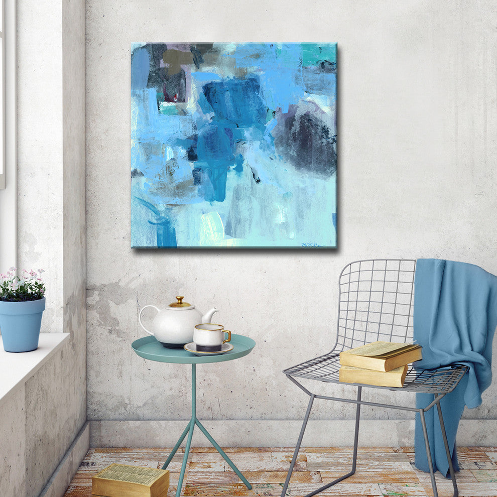 Warm Blues' Ready2HangArt Canvas by Leslie Owens, 40"x40"