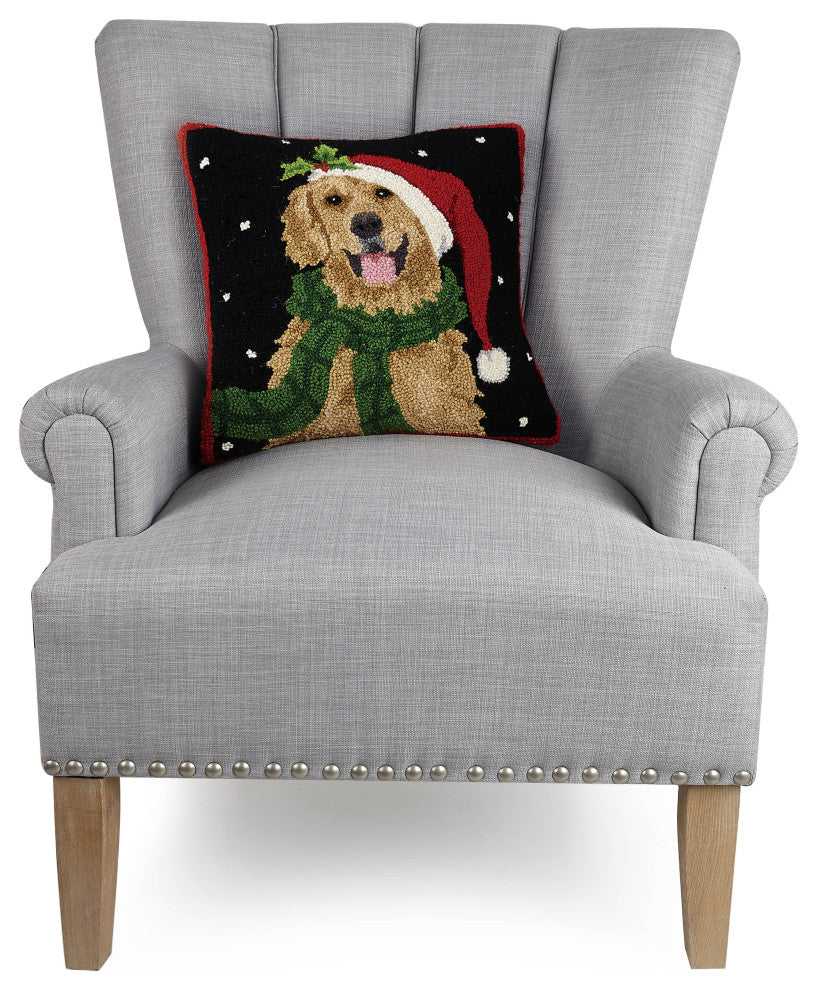 Santa Golden Retriever Hook Pillow