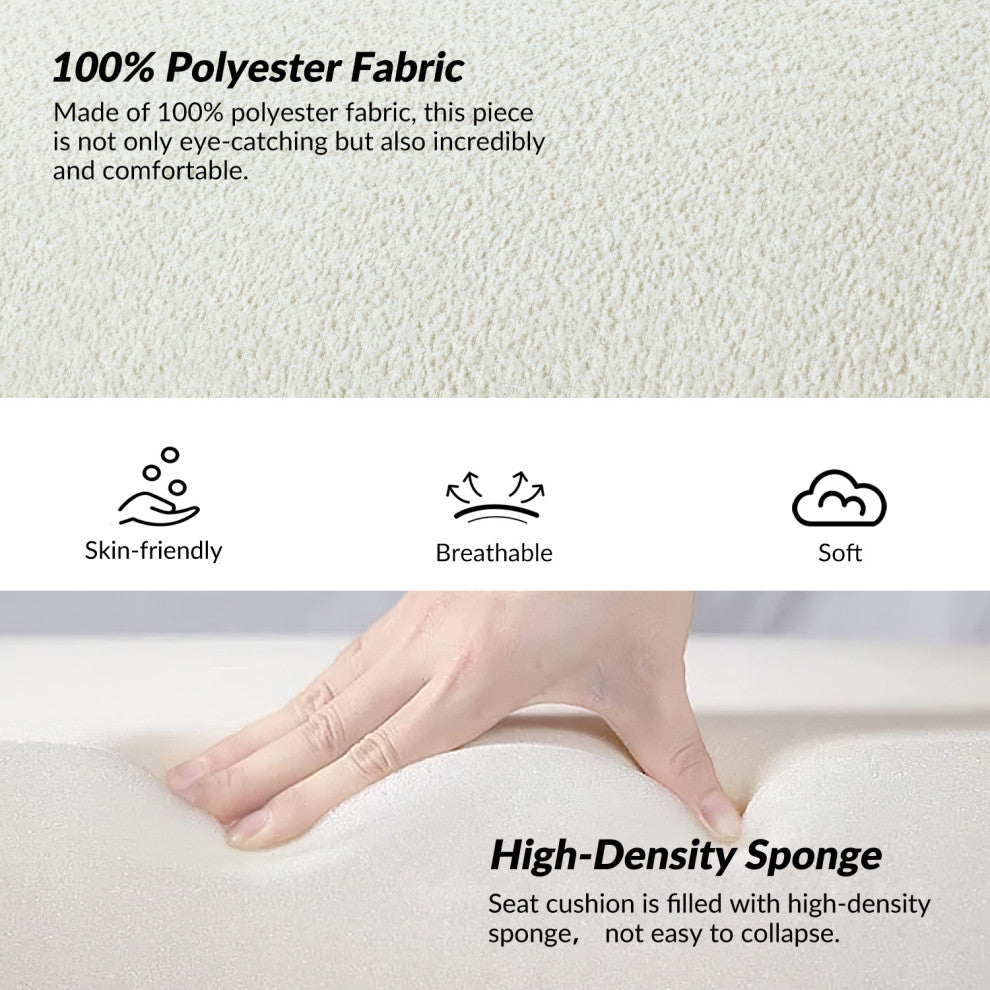 Severin Upholstered Bench, Ivory