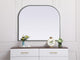 Metal Frame Arch Mirror 40X34 Inch, Silver
