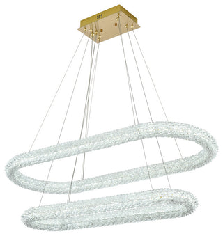 Elegant Lighting 3800G42L2 Bowen 42"W LED Crystal Ring Chandelier - Chrome