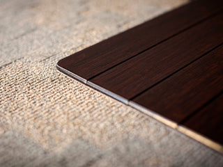 Jovert Bamboo Roll-Up Chair Mat, Dark Cherry, With Lip, 55"x57"
