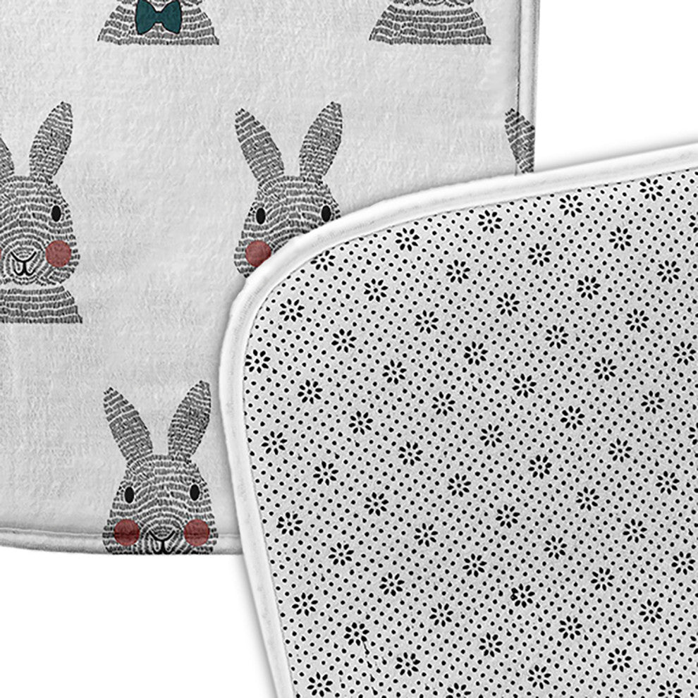 34" x 21" Bunny Fluffle Bathmat, Ocean Abyss Green
