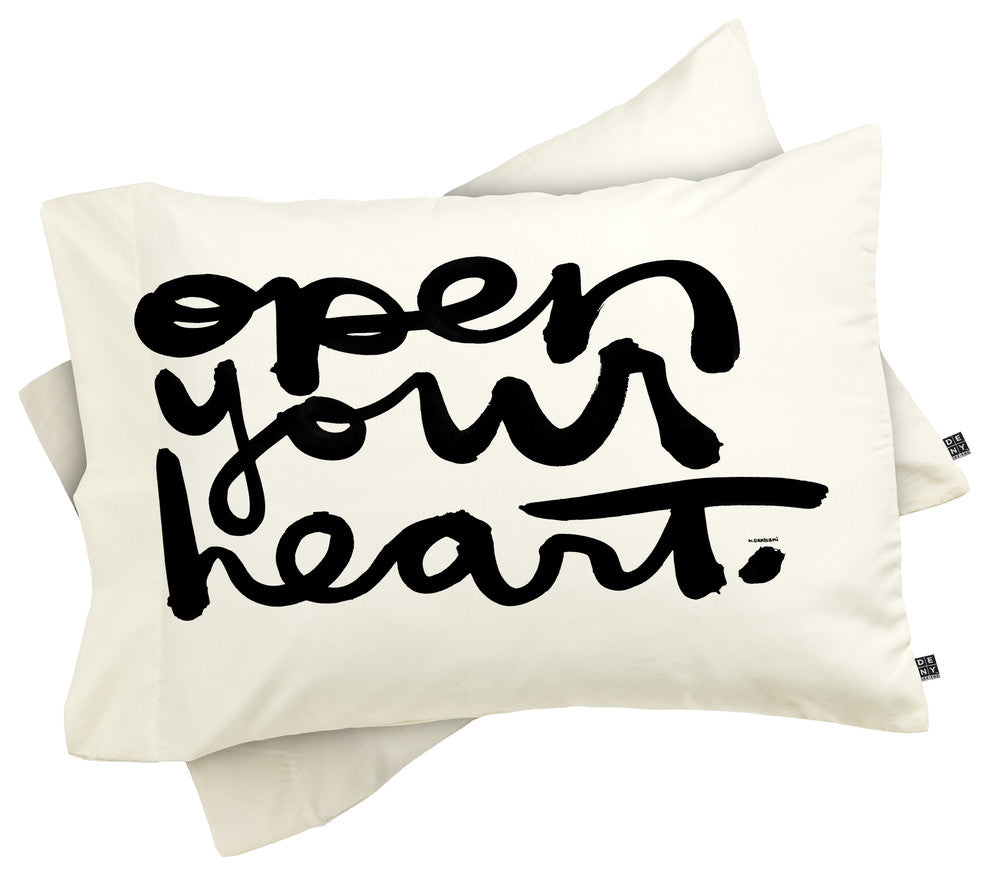 Deny Designs Kal Barteski OPEN YOUR HEART Pillowcase