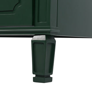 GDF Studio 30" Vintage Vanity With Sink, Drawer & Adjustable Shelf, Dark Green