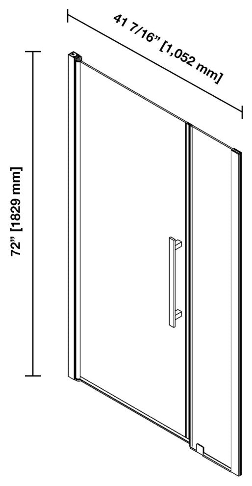 Pasadena 41 7/16-43 3/8"Wx72"H Alcove Pivot Shower Satin Nickel