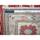 Sanguine Red Afghan Super Kazak Gul Motifs Soft Wool Hand Knotted Rug 6'8"x9'10"