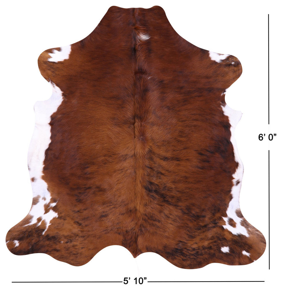 6' 0" X 5' 10" Organic Natural Hair-On Cowhide Area Rug C2054