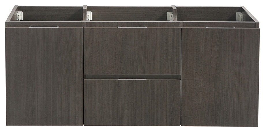 Valencia Wall Hung Single Sink Bathroom Cabinet Base, Gray Oak, 48"