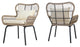 GDF Studio Kimberley Outdoor Steel and Rope Club Chairs with Cushioned, Set of 2, Brown/Beige