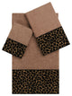Linum Home Textiles Turkish Cotton Spots 3-Piece Embellished Towel Set, Latte