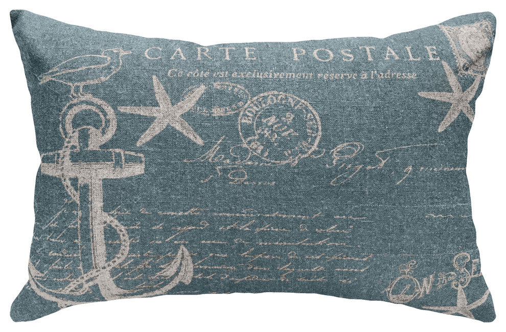 Nautical Anchor Linen Pillow
