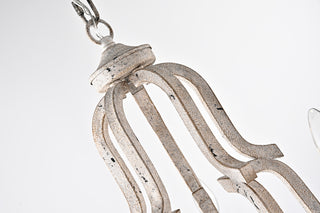 5-Light Distressed Antique White Farmhouse Chandelier Glam
