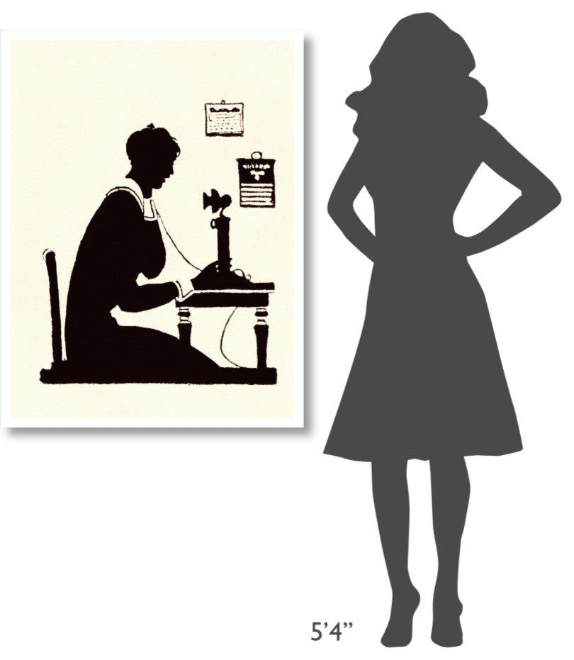 "Homemaker Makes a Phone Call" Digital Paper Print by Maxfield Parrish, 32"x42"