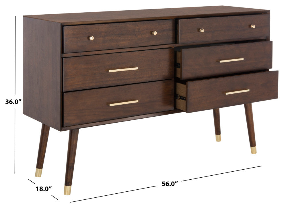Safavieh Couture Madden Retro Dresser, Walnut