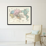 World Vintage Antique Map Wall Art, 16"x21"