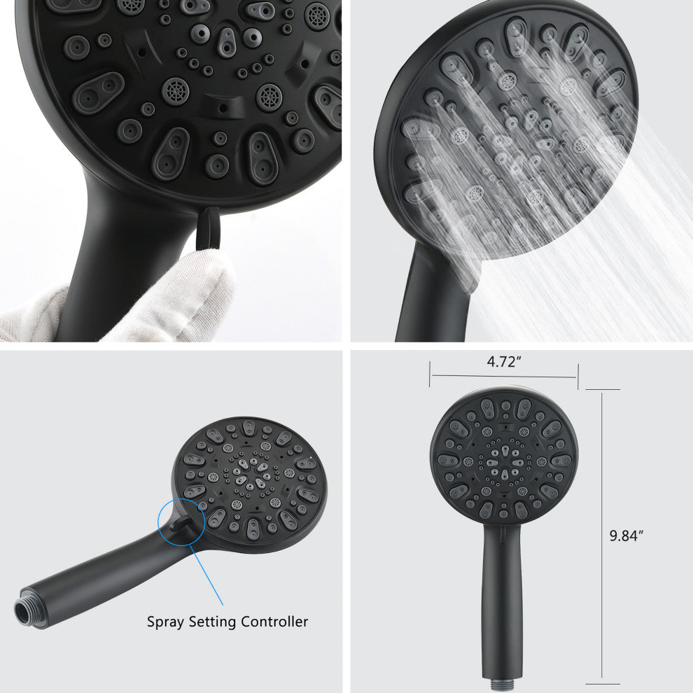 5 inch Wall-Mounted Round Completed Shower System with Handheld Shower and head