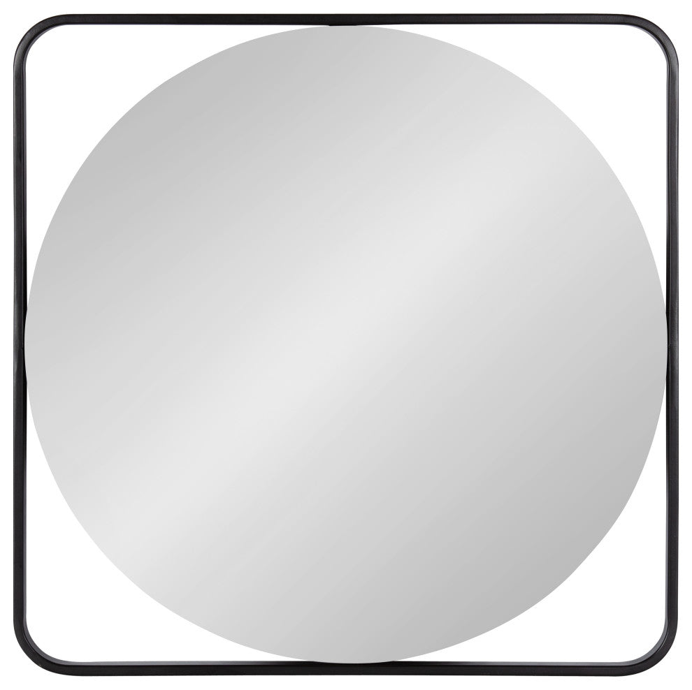 Nobles Radius Corner Framed Mirror, Black 24x24