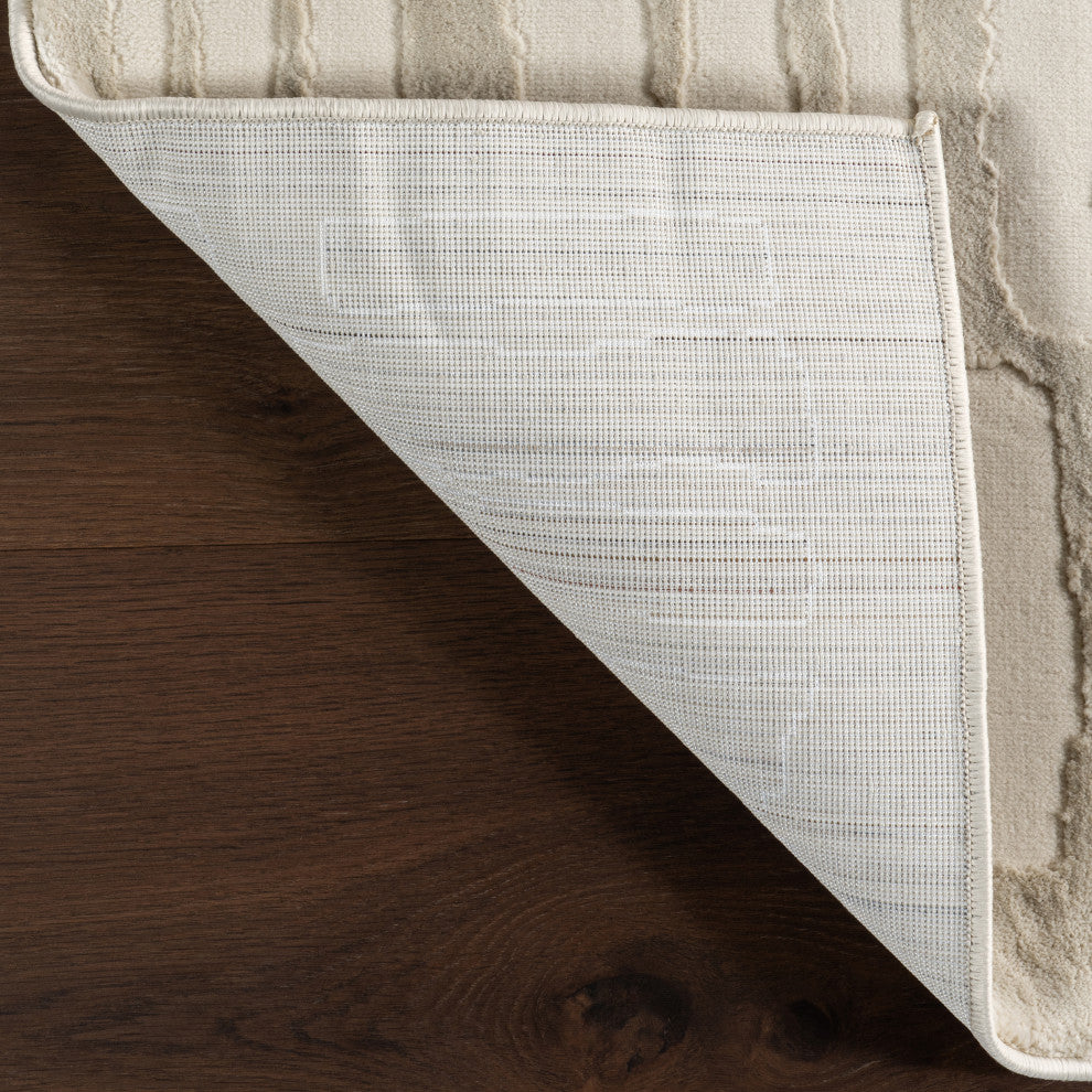 Nuloom Belen Modern Abstract Rug, Cream 6' Round