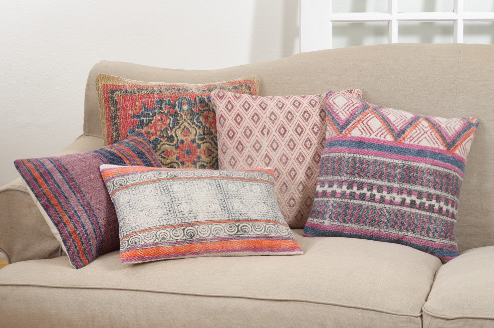 Boho Stripes Down Filled Throw Pillow
