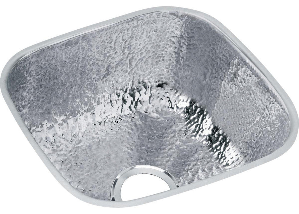 Elkay SCUH1212SH ELKAY RESIDENTIAL1 Basin Undermount Bar Sink Hammered Mirror