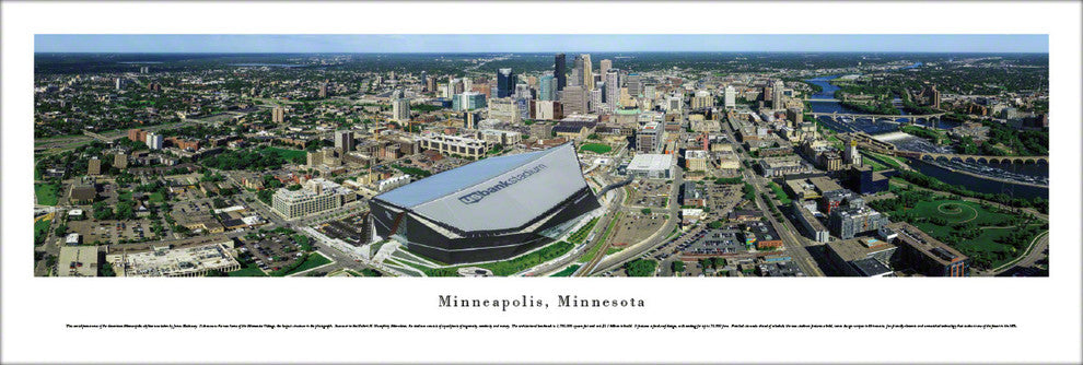 Minneapolis, MN with US Bank Stadium, Unframed