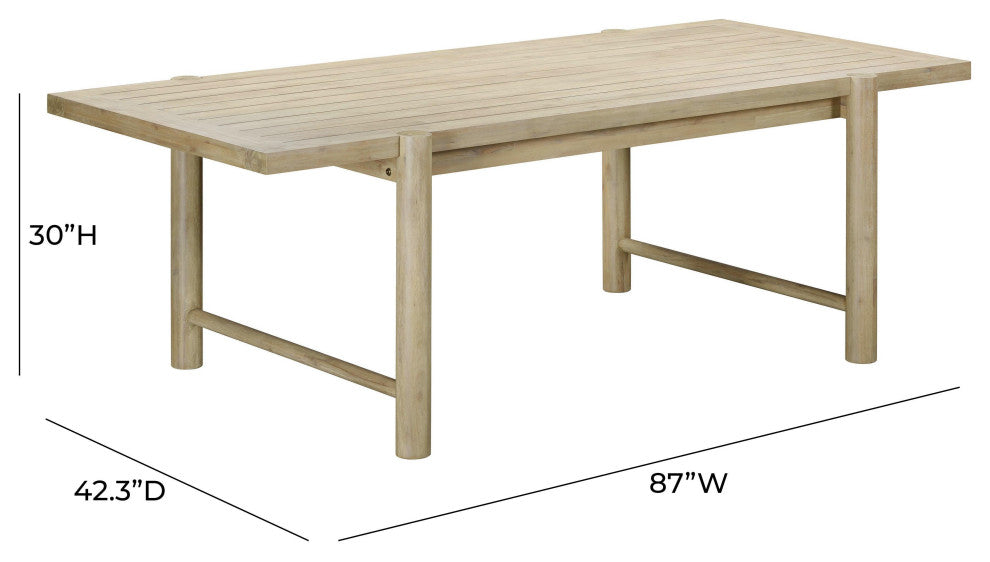 Gata Light Teak Outdoor Rectangular Dining Table
