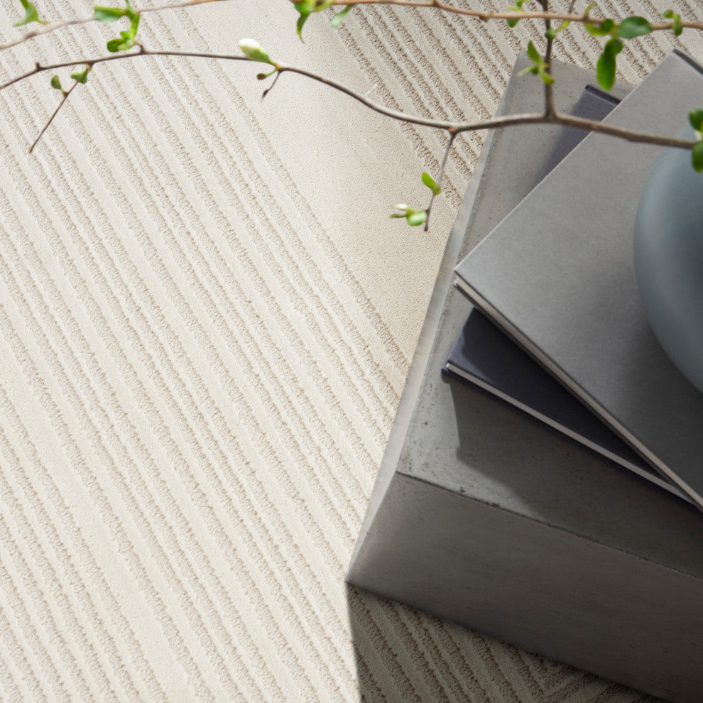 Calvin Klein CK024 Irradiant 2' x 6' Ivory Modern Indoor Rug