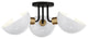 Crystorama Gigi 3 Light Semi-Flush Mount GIG-810-BK-AG, Matte Black/Aged Brass